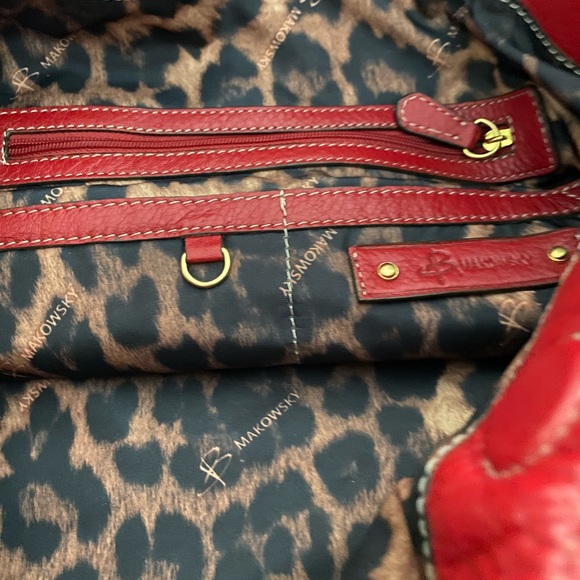 B. MAKOWSKY slouchy red shoulder bag NWOT - Picture 4 of 8